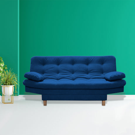 Sofá Cama Bakers Azul Petróleo 185x95cm De Tres Puestos Reclinable con Patas - Sofas y Poltronas | Bylmo