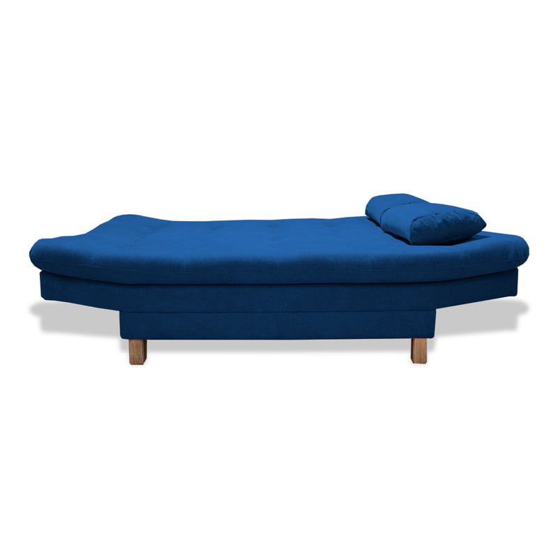 Sofá Cama Bakers Azul Petróleo 185x95cm De Tres Puestos Reclinable Con Patas