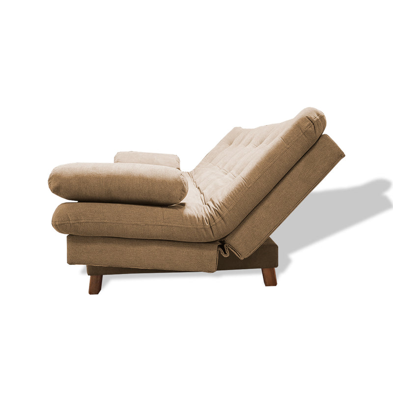 Sofá Cama Bakers Camel 185x95cm De Tres Puestos Reclinable Con Patas