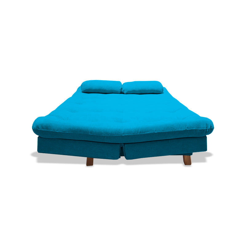 Sofá Cama Bakers Turquesa 185x95cm De Tres Puestos Reclinable Con Patas