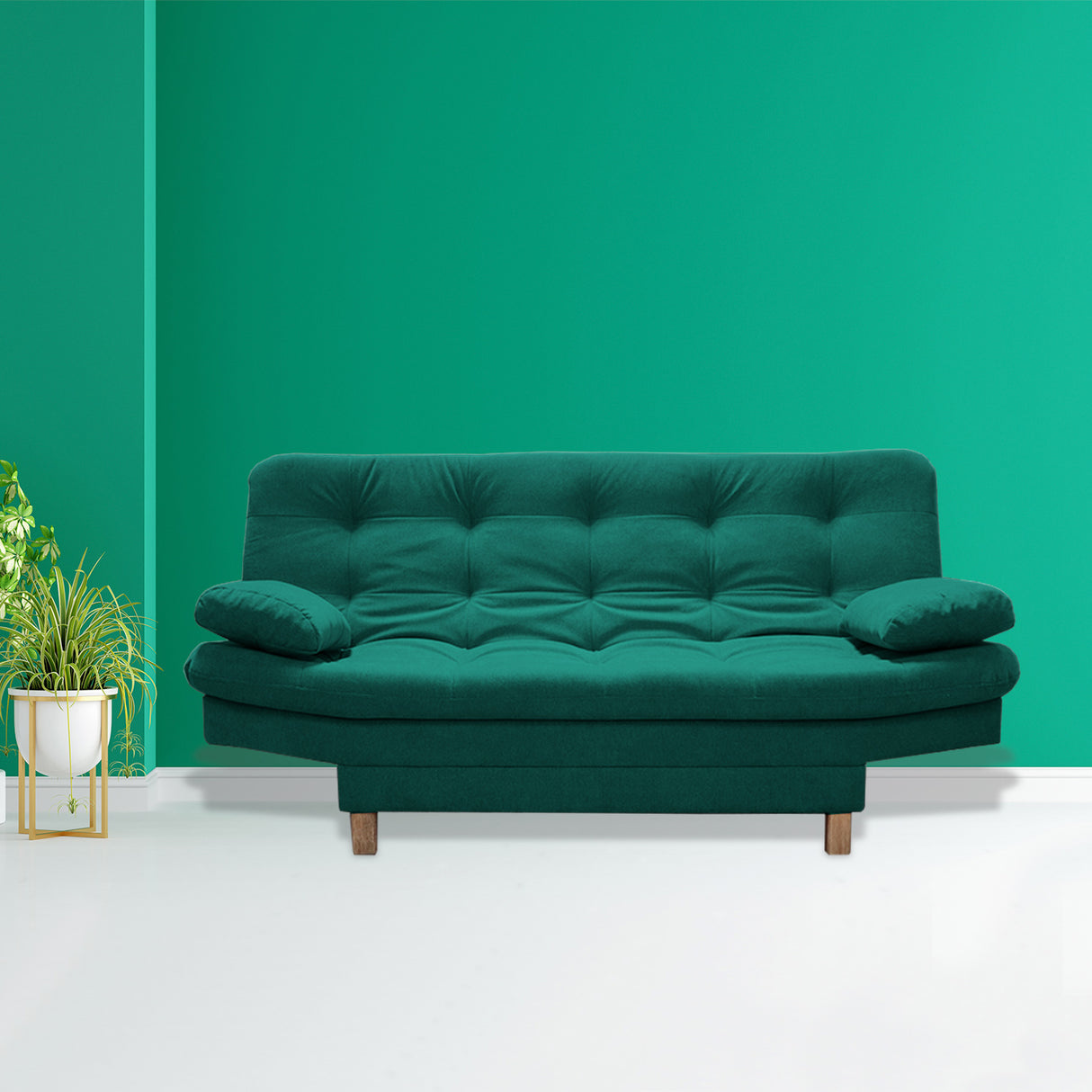 Sofá Cama Bakers Verde 185x95cm De Tres Puestos Reclinable con Patas - Sofas y Poltronas | Bylmo
