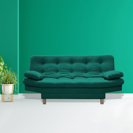 Sofá Cama Bakers Verde 185x95cm De Tres Puestos Reclinable con Patas - Sofas y Poltronas | Bylmo