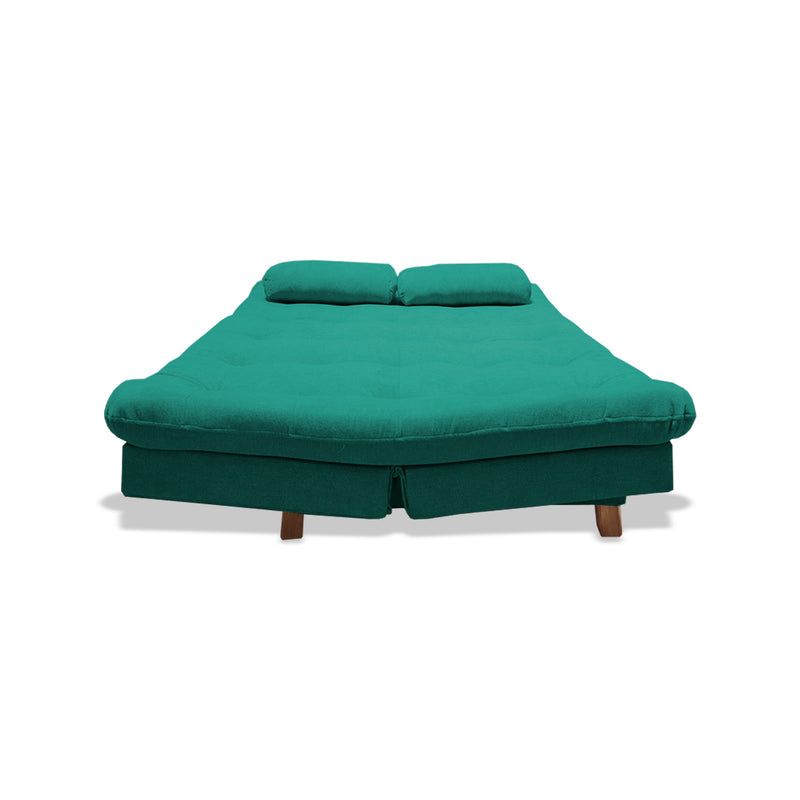 Sofá Cama Bakers Verde 185x95cm De Tres Puestos Reclinable Con Patas