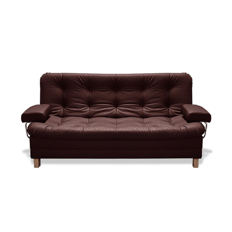Sofá Cama Rouss Marron 185x95cm De Tres Puestos Reclinable con Patas y Apoyabrazos - Sofas y Poltronas | Bylmo