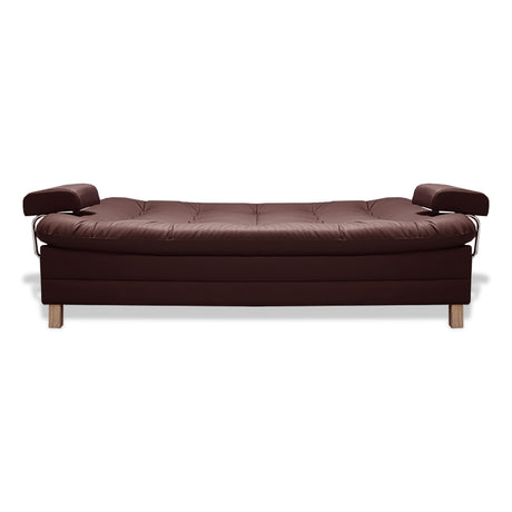 Sofá Cama Rouss Marron 185x95cm De Tres Puestos Reclinable con Patas y Apoyabrazos - Sofas y Poltronas | Bylmo