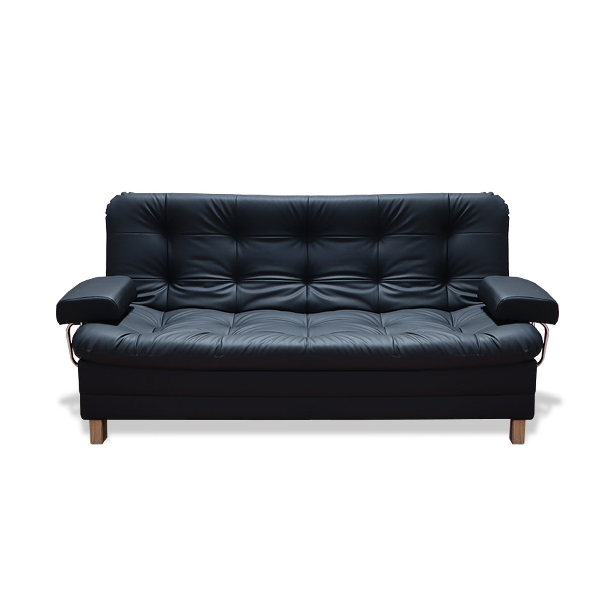 Sofá Cama Rouss Negro 185x95cm De Tres Puestos Reclinable con Patas y Apoyabrazos - Sofas y Poltronas | Bylmo