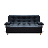 Sofá Cama Rouss Negro 185x95cm De Tres Puestos Reclinable con Patas y Apoyabrazos - Sofas y Poltronas | Bylmo