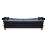Sofá Cama Rouss Negro 185x95cm De Tres Puestos Reclinable con Patas y Apoyabrazos - Sofas y Poltronas | Bylmo