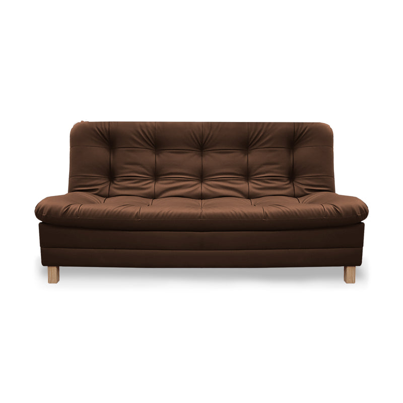 Sofá Cama Zeink Marron 185x95cm De Tres Puestos Reclinable Con Patas