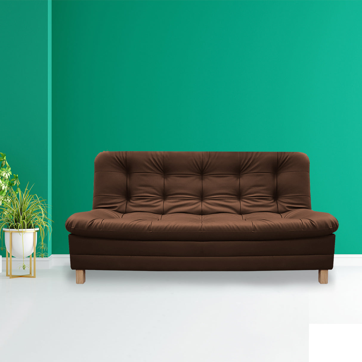 Sofá Cama Zeink Marron 185x95cm De Tres Puestos Reclinable con Patas - Sofas y Poltronas | Bylmo