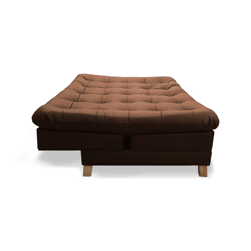 Sofá Cama Zeink Marron 185x95cm De Tres Puestos Reclinable Con Patas