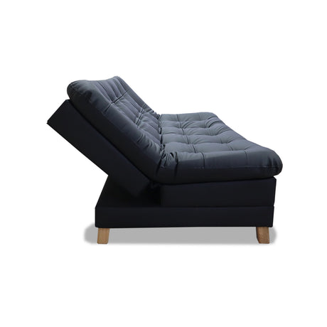 Sofá Cama Zeink Negro 185x95cm De Tres Puestos Reclinable con Patas - Sofas y Poltronas | Bylmo