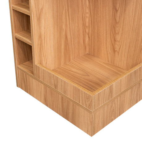 Bar Esquinero Bajo Lyman Fresno Europeo 46.6x116cm Con Cinco Compartimientos - BARES | Bylmo