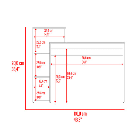 Escritorio Britt Capri 110x90cm Moderno - ESCRITORIOS | Bylmo