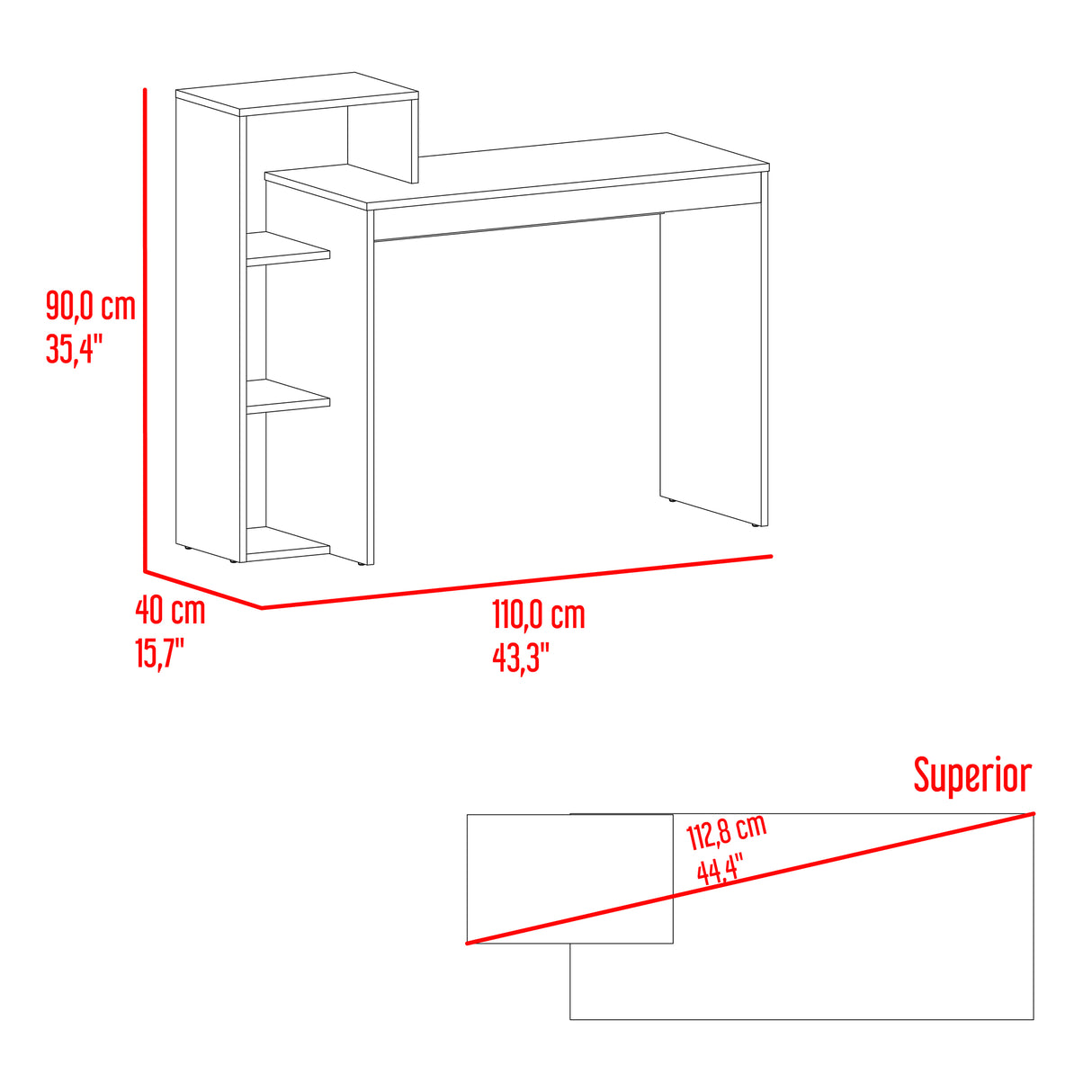 Escritorio Britt Capri 110x90cm Moderno - ESCRITORIOS | Bylmo
