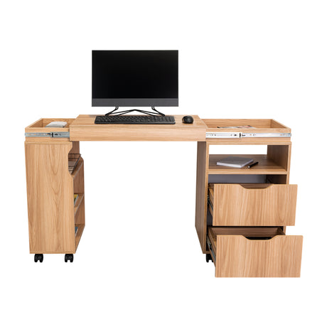 Escritorio Extensible San Diego Fresno Europeo 70.5x75.5cm Con Archivador - ESCRITORIOS | Bylmo