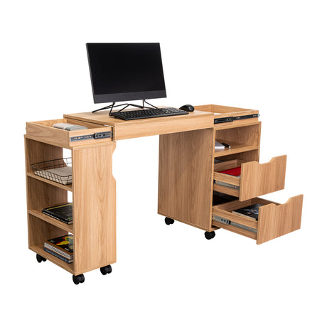 Escritorio Extensible San Diego Fresno Europeo 70.5x75.5cm Con Archivador - ESCRITORIOS | Bylmo