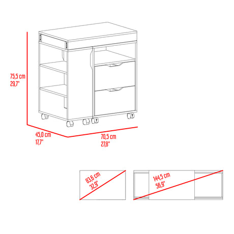 Escritorio Extensible San Diego Fresno Europeo 70.5x75.5cm Con Archivador - ESCRITORIOS | Bylmo