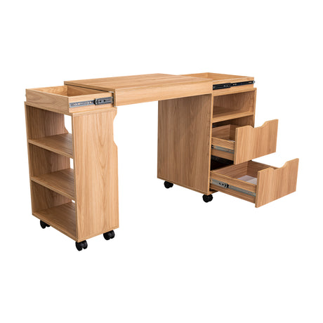 Escritorio Extensible San Diego Fresno Europeo 70.5x75.5cm Con Archivador - ESCRITORIOS | Bylmo