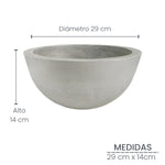 Combo Matera Bowl Grande Cónica Gris Y Dorado 29x14cm Tradicionales De Piso Con Base Metálica