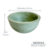 Combo Matera Bowl Grande Cónica Verde Oliva Y Dorado 29x14cm Tradicionales De Piso Con Base Metálica