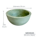 Combo Matera Bowl Grande Cónica Verde Oliva Y Dorado 29x14cm Tradicionales De Piso Con Base Metálica