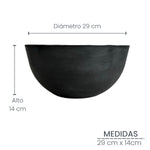 Combo Matera Bowl Grande Cónica Negro Y Dorado 29x14cm Tradicionales De Piso Con Base Metálica