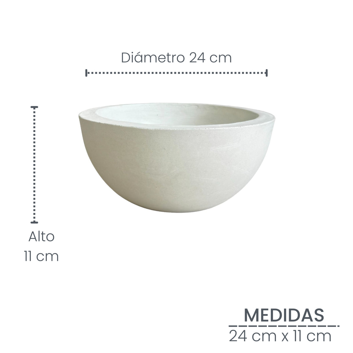 Combo Matera Bowl Mediana Cónica Blanco y Dorado 24x11cm Tradicionales De Piso Con Base Metálica - MATERAS Y MACETAS | Bylmo