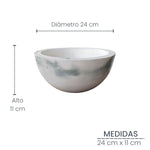 Combo Matera Bowl Mediana Cónica Mármol Oliva Y Dorado 24x11cm Tradicionales De Piso Con Base Metálica