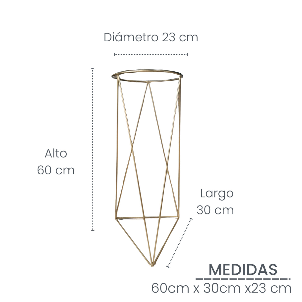 Combo Matera Bowl Mediana Cónica Mármol Oliva y Dorado 24x11cm Tradicionales De Piso Con Base Metálica - MATERAS Y MACETAS | Bylmo