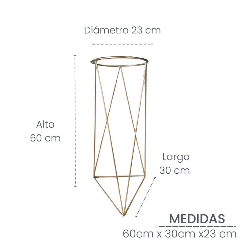 Combo Matera Bowl Mediana Cónica Mármol Oliva Y Dorado 24x11cm Tradicionales De Piso Con Base Metálica