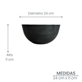 Combo Matera Bowl Mediana Cónica Negro y Dorado 24x11cm Tradicionales De Piso Con Base Metálica - MATERAS Y MACETAS | Bylmo