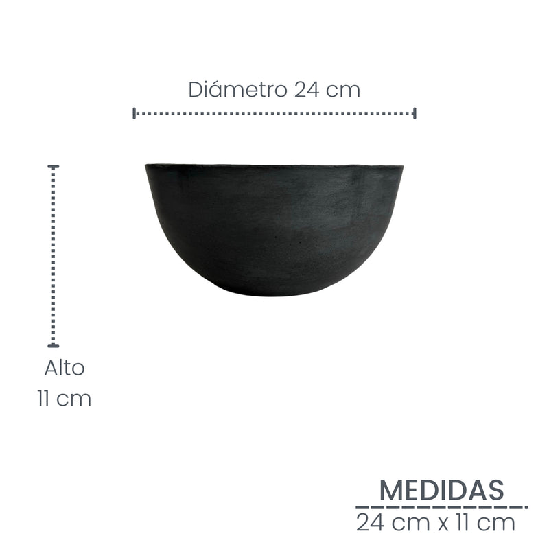 Combo Matera Bowl Mediana Cónica Negro Y Dorado 24x11cm Tradicionales De Piso Con Base Metálica