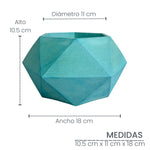 Matera De Mesa Mediana Adara Aguamarina 18x10.5cm Hexagonal