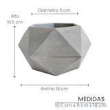 Matera de mesa Mediana Adara gris 18x10.5cm Hexagonal - MATERAS Y MACETAS | Bylmo