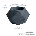 Matera De Mesa Pequeña Adara Petty Negro 11x6.5cm Hexagonal