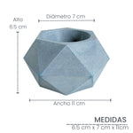 Matera De Mesa Pequeña Adara Petty Azul Petróleo 11x6.5cm Hexagonal