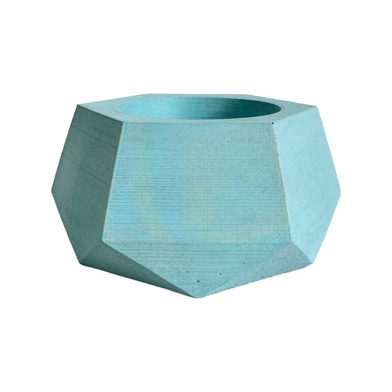 Matera De Mesa Pequeña Jade Aguamarina 14x6.5cm Hexagonal