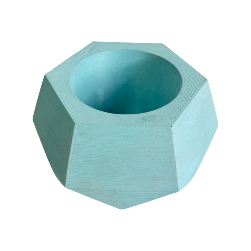 Matera De Mesa Pequeña Jade Aguamarina 14x6.5cm Hexagonal