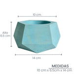 Matera De Mesa Pequeña Jade Aguamarina 14x6.5cm Hexagonal