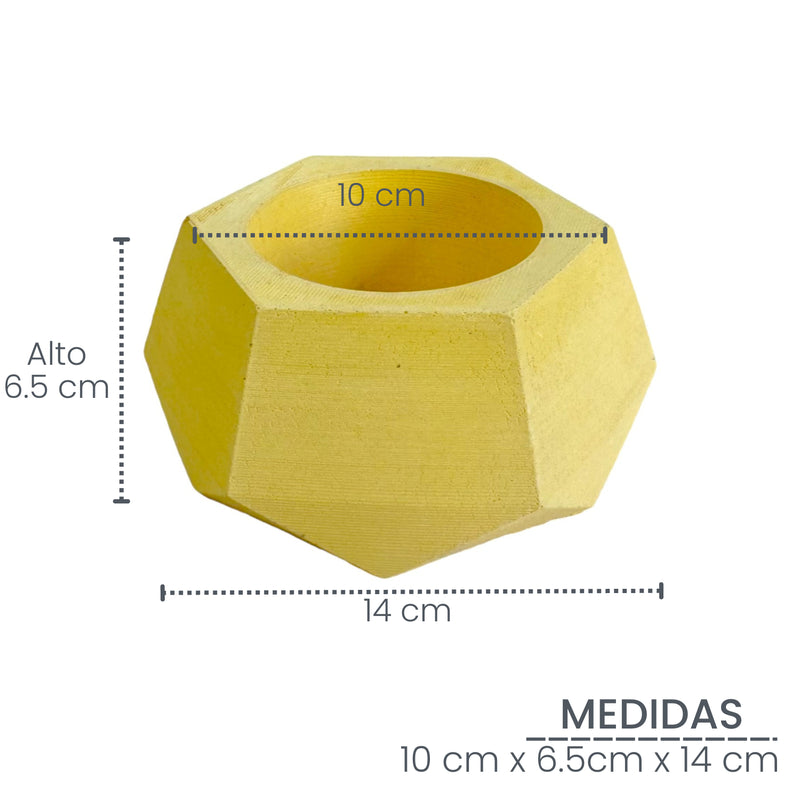 Matera De Mesa Pequeña Jade Amarillo 14x6.5cm Hexagonal