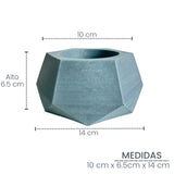 Matera de mesa Pequeña Jade Azul Petróleo 14x6.5cm Hexagonal - MATERAS Y MACETAS | Bylmo