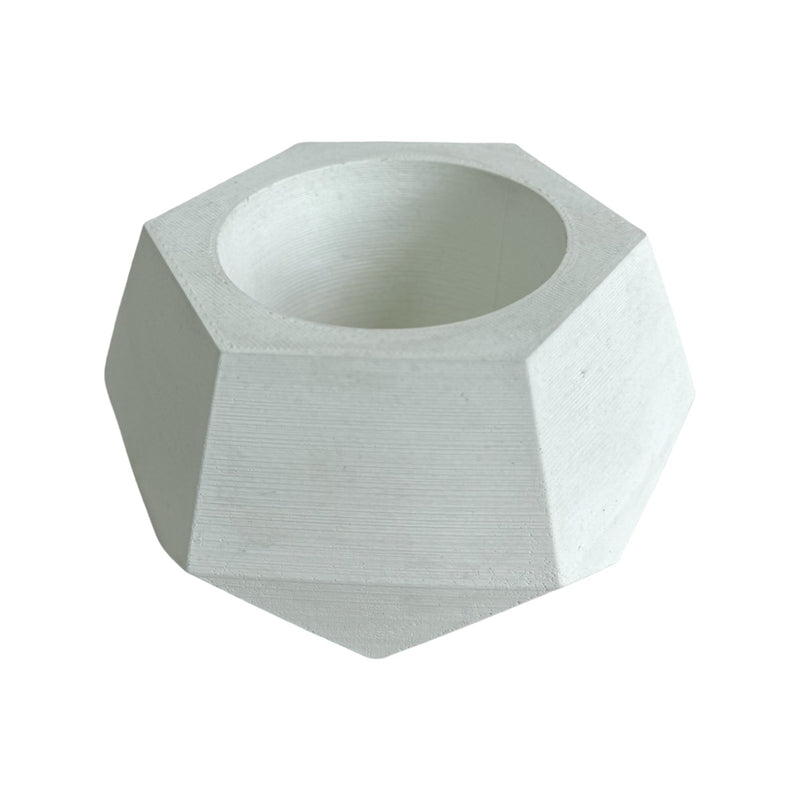 Matera De Mesa Pequeña Jade Blanco 14x6.5cm Hexagonal