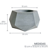 Matera de mesa Pequeña Jade Gris 14x6.5cm Hexagonal - MATERAS Y MACETAS | Bylmo