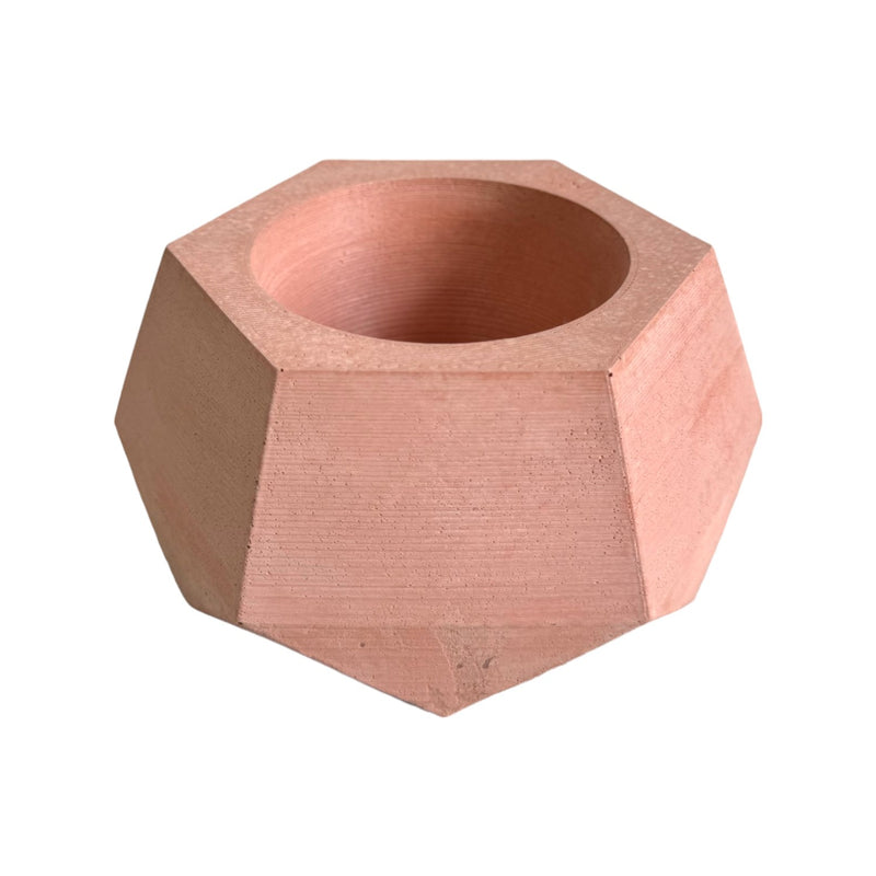 Matera De Mesa Pequeña Jade Palo De Rosa 14x6.5cm Hexagonal