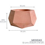 Matera De Mesa Pequeña Jade Palo De Rosa 14x6.5cm Hexagonal