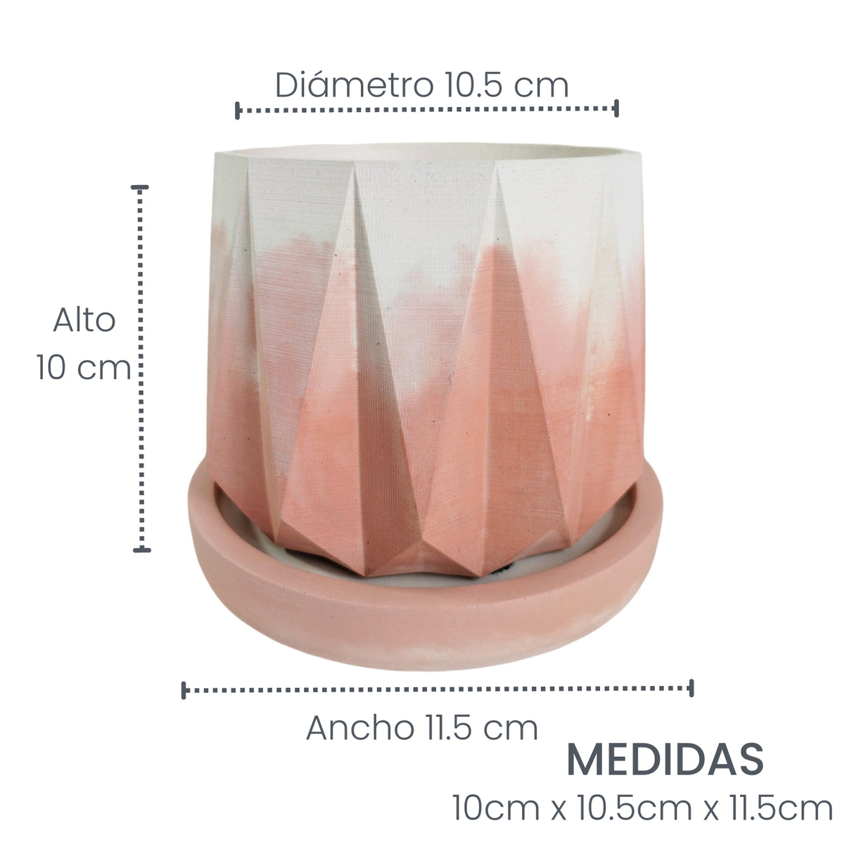 Matera de mesa Mediana Lirio Rosa y Blanco 11x10cm Cónica - MATERAS Y MACETAS | Bylmo