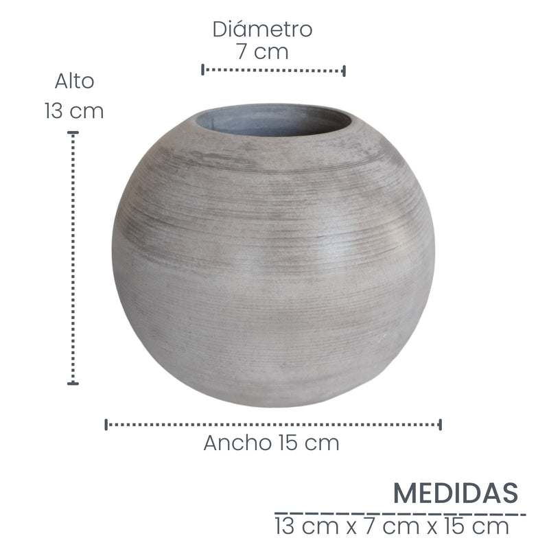 Matera De Mesa Mediana Luna Gris 15x13cm Cónica