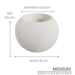 Matera De Mesa Pequeña Luna Blanco 9x6.5cm Cónica