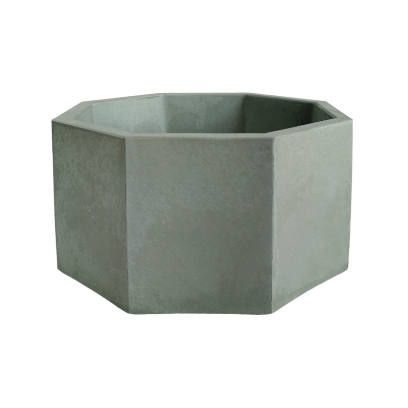 Matera De Mesa Mediana Terrario Verde Oliva 18x8.5cm Hexagonal